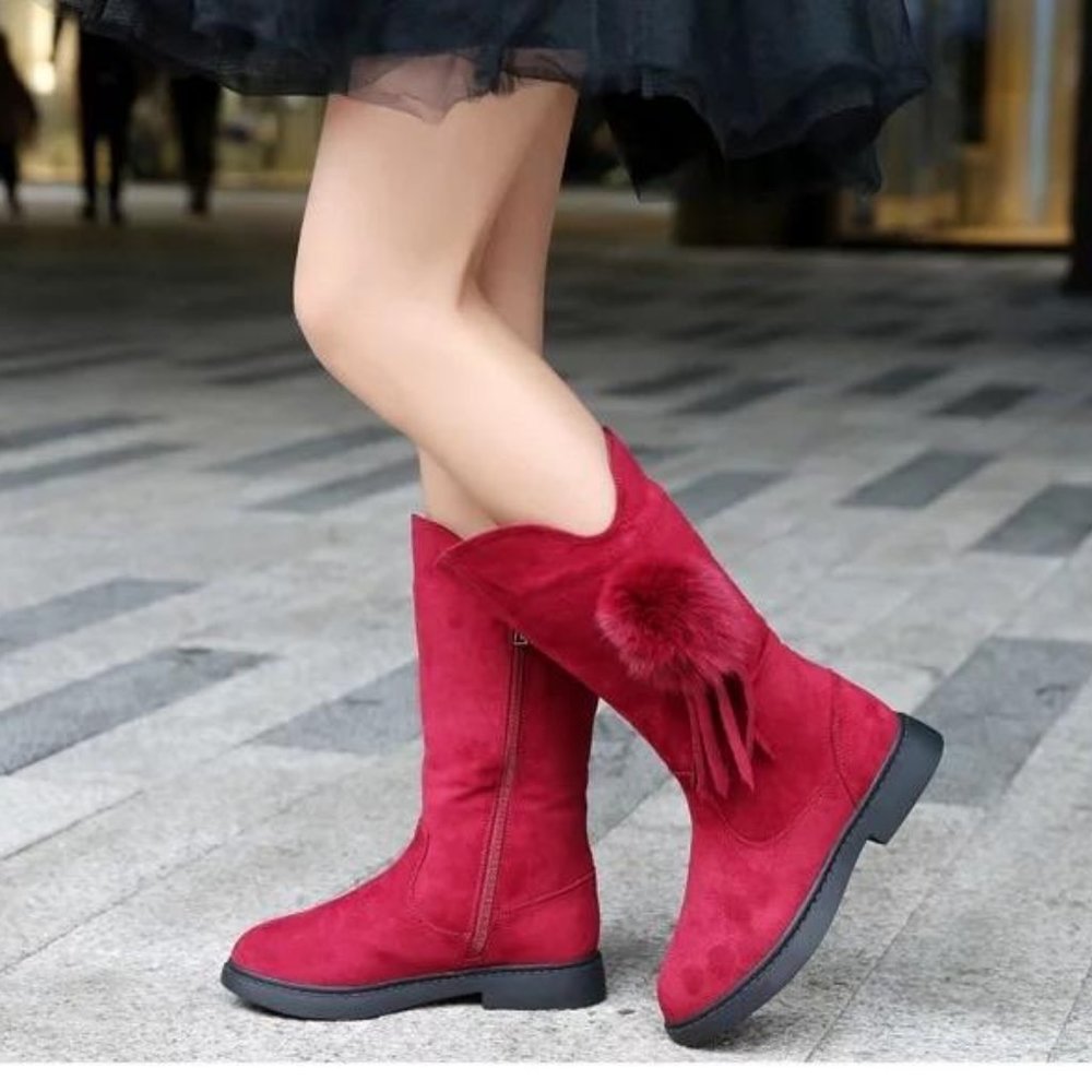 Red Velvet Girl's Boots